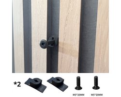 2 ophangclips voor akoestisch wandpaneel Boren niet nodig- 2 * m4 bout in 20 mm - Akupanel ophangfunctie - Inwendig schroefdraad - voor panelen met 13 mm ruimte tussen de latten