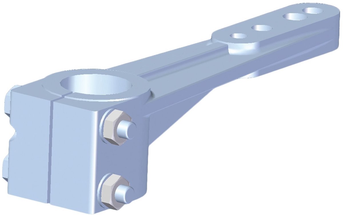 Allpa aluminium Roerarm voor Roerkoning Ø40mm