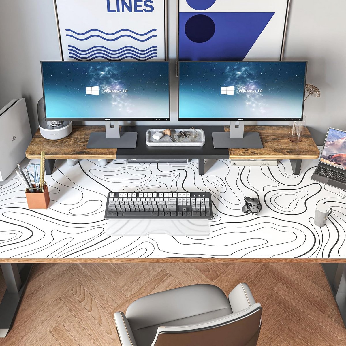 Grote Gaming Muismat 1200 x 600 mm - Antislip Bureauonderlegger voor Thuis en Kantoor
