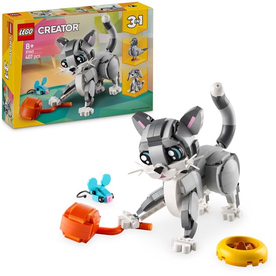 Chat jouet LEGO Creator avec souris, montre chat, oiseau et chien.
