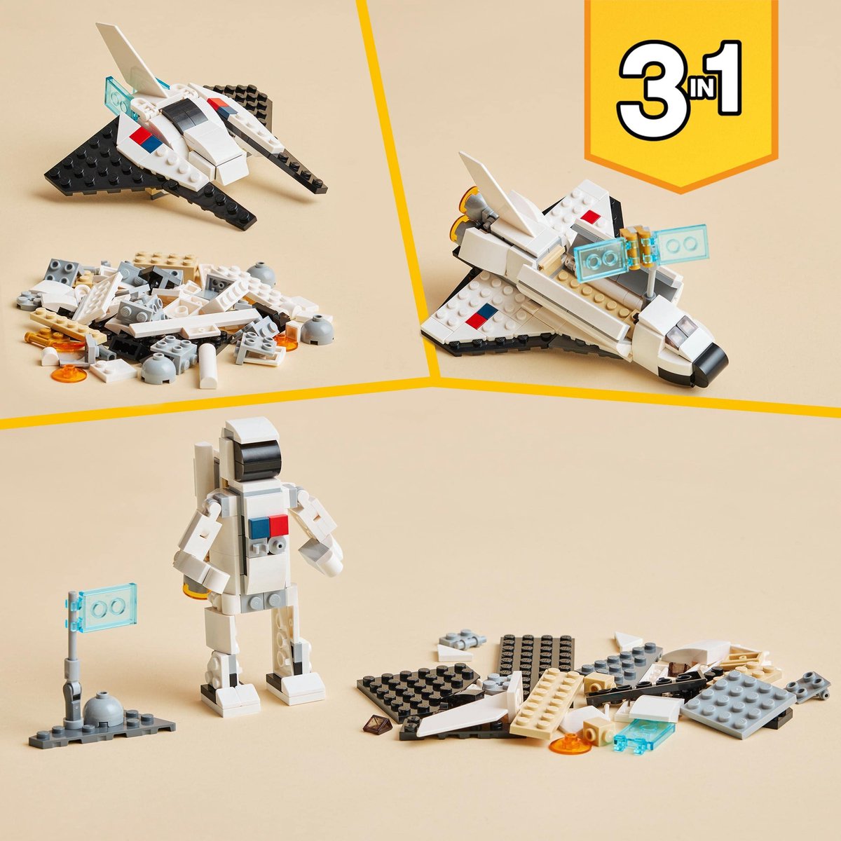 LEGO Creator 3in1 Space Shuttle Ruimteschip Set - 31134 — afbeelding 9