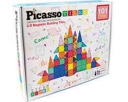Tactic Picasso Tiles - Constructiespeelgoed - Magnetic Tiles - Magnetische Tegels - Play Set - STEM Speelgoed - Creatief Bouwspeelgoed - 101-Delig - Vanaf 3 Jaar