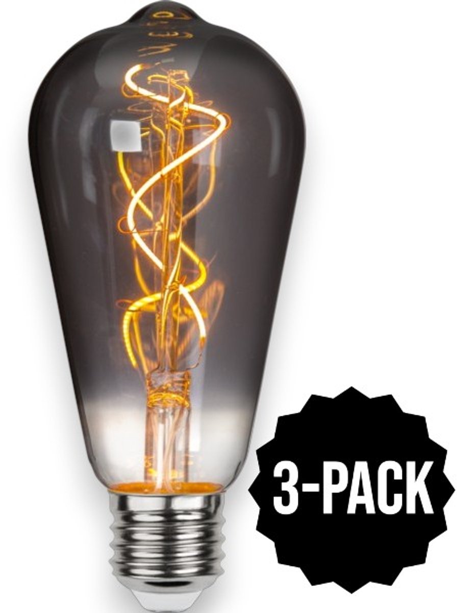 3-Pack | Druppel-Edison lamp - E27 - 3W - Super Warm Wit