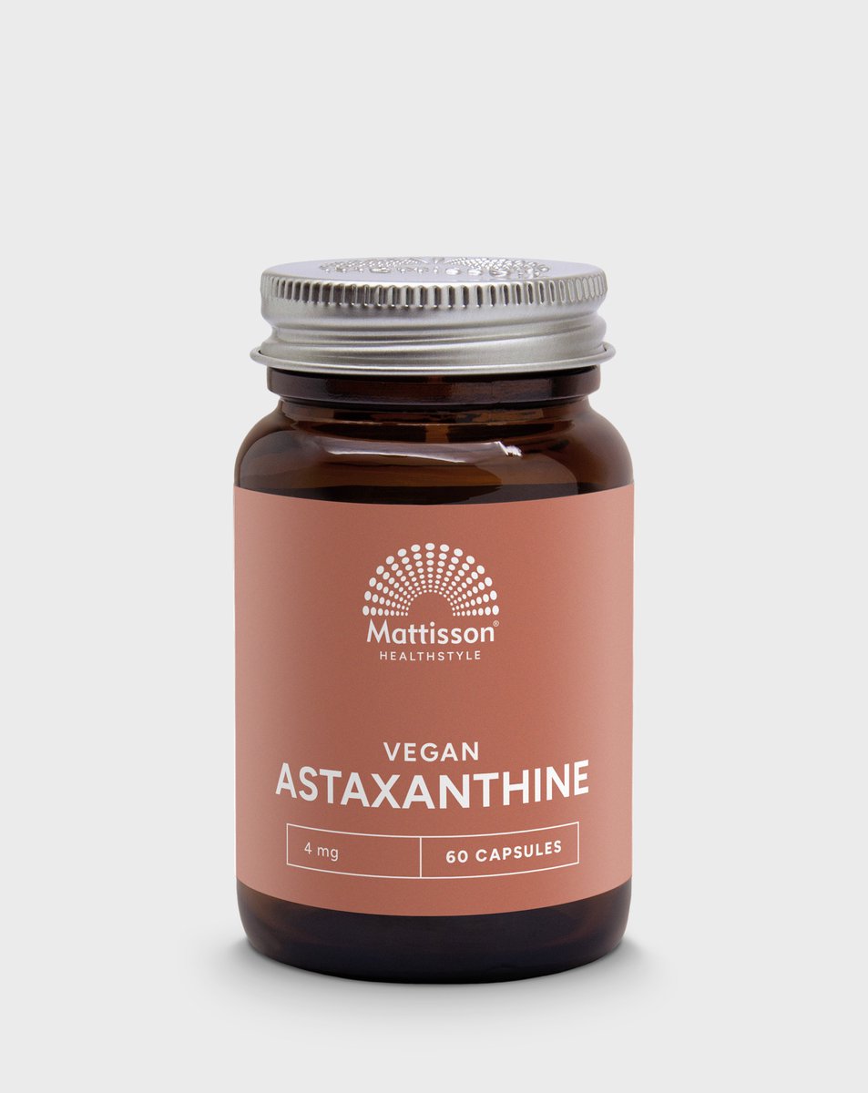 Goedkoopste Mattisson - Astaxanthine Nataxtin 4mg - Donkerrode Kleurstof - Carotenoïde Eencellige Bloedregenalg - Supplement voor Hart en Bloedvaten, Immuunsysteem, Huid, Spieren, Kraakbeen & Darmen - 60 capsules