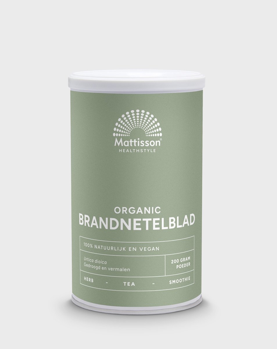 Goedkoopste Mattisson - Biologisch Brandnetelblad Poeder - Gedroogd en Vermalen Brandnetel - Rijk aan Ijzer, Eiwitten en Vezels - Immuunsysteem, Energieniveau, Geheugen en Concentratie - Vegan - 200 Gram