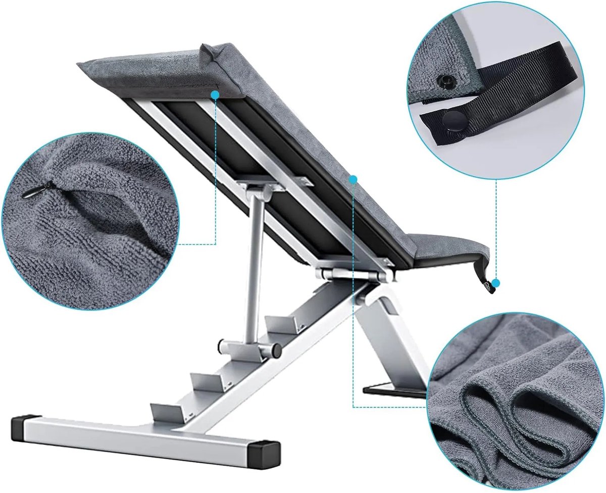 Brulo - Sporthanddoek - Microfiber - 120*50 cm - Everything hurts and I'm dyng' - sport - gym - fitness met rits en opbergvak