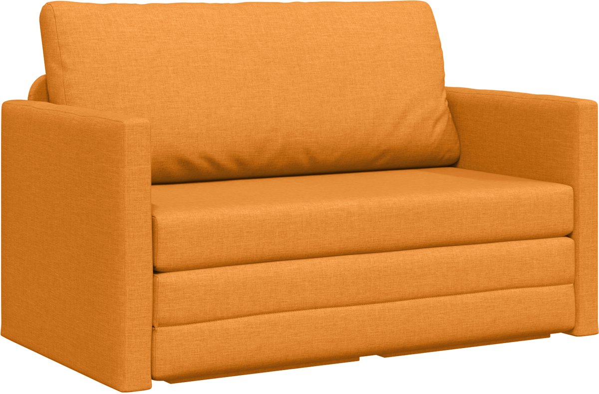 vidaXL Slaapbank - Dongeel - 124 - x - 71 - x - 78 - cm - Stof Donkergeel