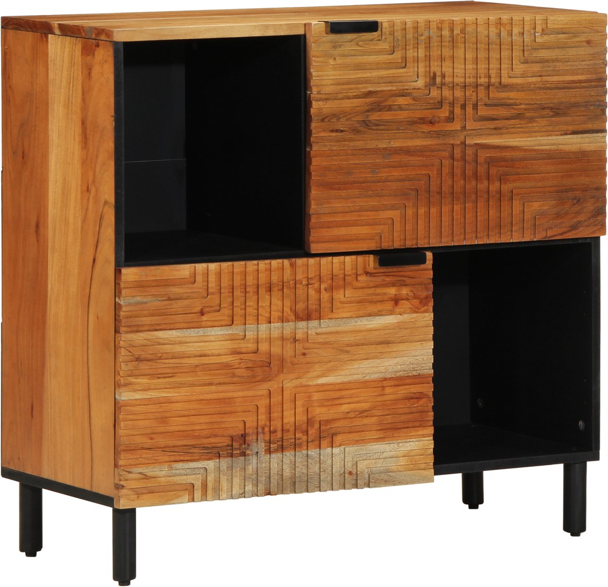 vidaXL - Dressoir - Naturel - 80 - x - 33,5 - x - 75 - cm - Massief - Acacia - Hout
