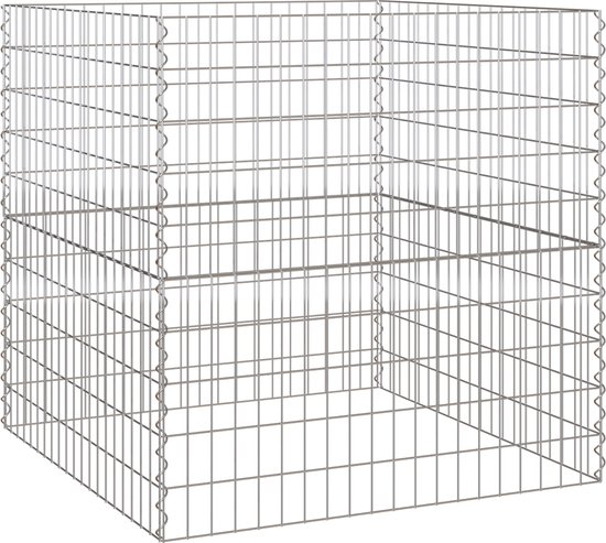 vidaXL - Composteur de jardin - 100 x 100 x 100 cm - Acier galvanisé - Carré