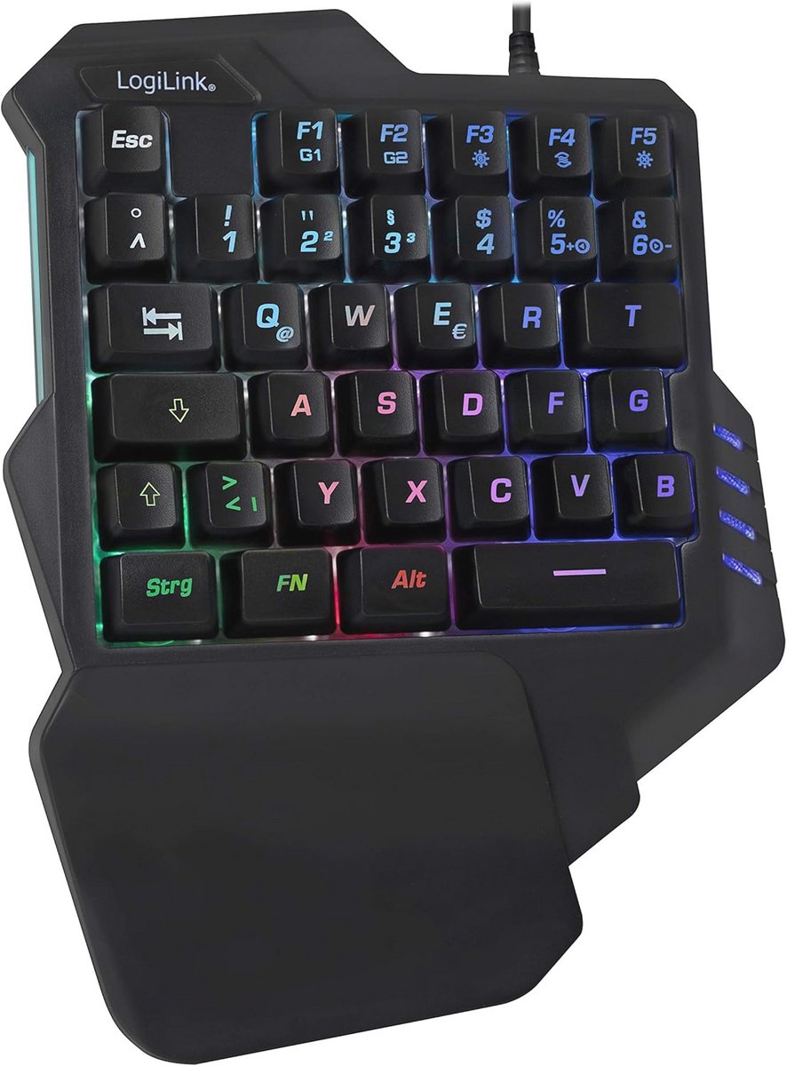Verlicht Gaming Toetsenbord met Ergonomische Palmsteun en Programmeerbare Toetsen | Perfect voor Windows, Linux en Mac