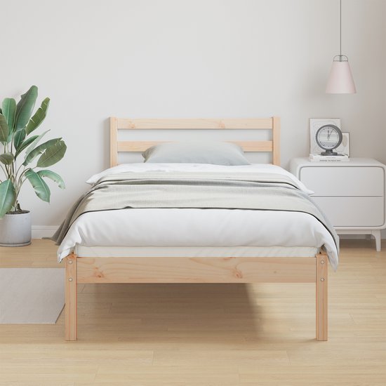 vidaXL - Bedframe - Bruin - 225,5 - x - 85,5 - x - 69,5 - cm - Massief - vurenhout