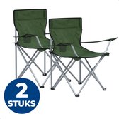 ACAZA Campingstoel - Campingstoelen Set van 2 - Strandstoel - Draagvermogen 120 kg - Klapstoel - Kampeerstoel - Vouwstoel - Camping - Strandstoel Opvouwbaar - Kamperen - Visstoel - Klapstoelen - Festival Stoel - Groen