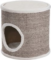 WILLIE Krabton voor Katten – Ø 40 cm – met wasbaar Kussen - Grote Krabpaal met Sisal en Slaapplek – Stabiel en Stevig – Grijs Design – Geschikt voor Grote Katten