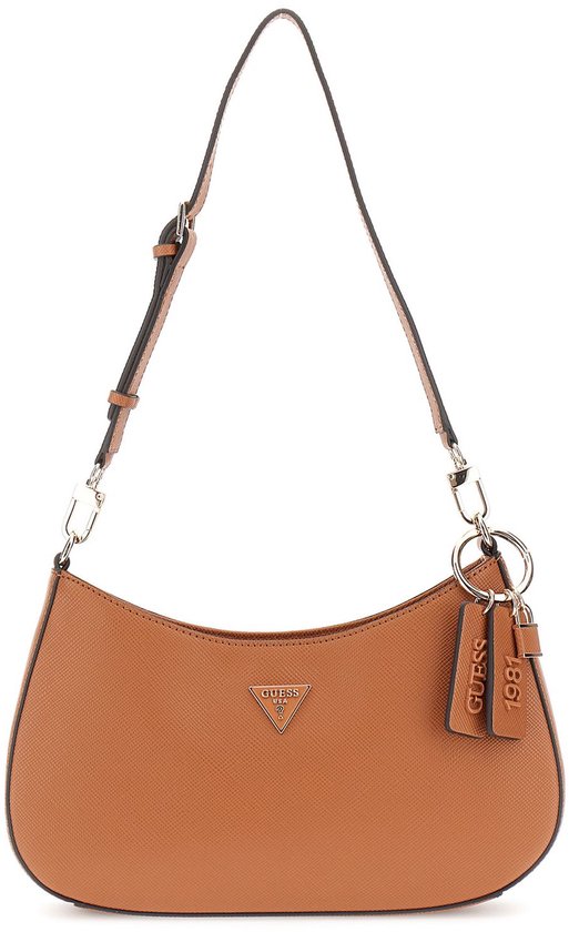 GUESS Sac à épaule Noelle II Top Zip Shoulder Bag Light Cognac Brun