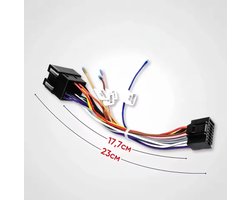 Isokabel voor Carplay android autoradio | Iso connector | Navigatie stekker aansluitkabel | Universeel radio adapter aansluiting | 16 pin adaptor | Carplay navigatie kabelset | Peugeot, fiat, volkswagen, seat, scoda, hyundai, kia, ford, opel, enz.