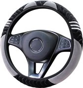 Zachte Stuurhoes Auto 37-38 cm - Zwart Grijs - Universeel - Kasey Products