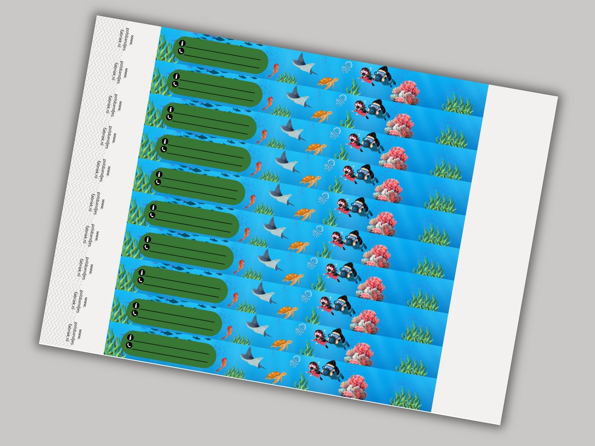 Kinder Tyvek Polsbandjes | Onderwater Wereld | 1000 Stuks | VanDerEng | Voor Schoolreisjes, Zwemuitjes en Kinderveiligheid