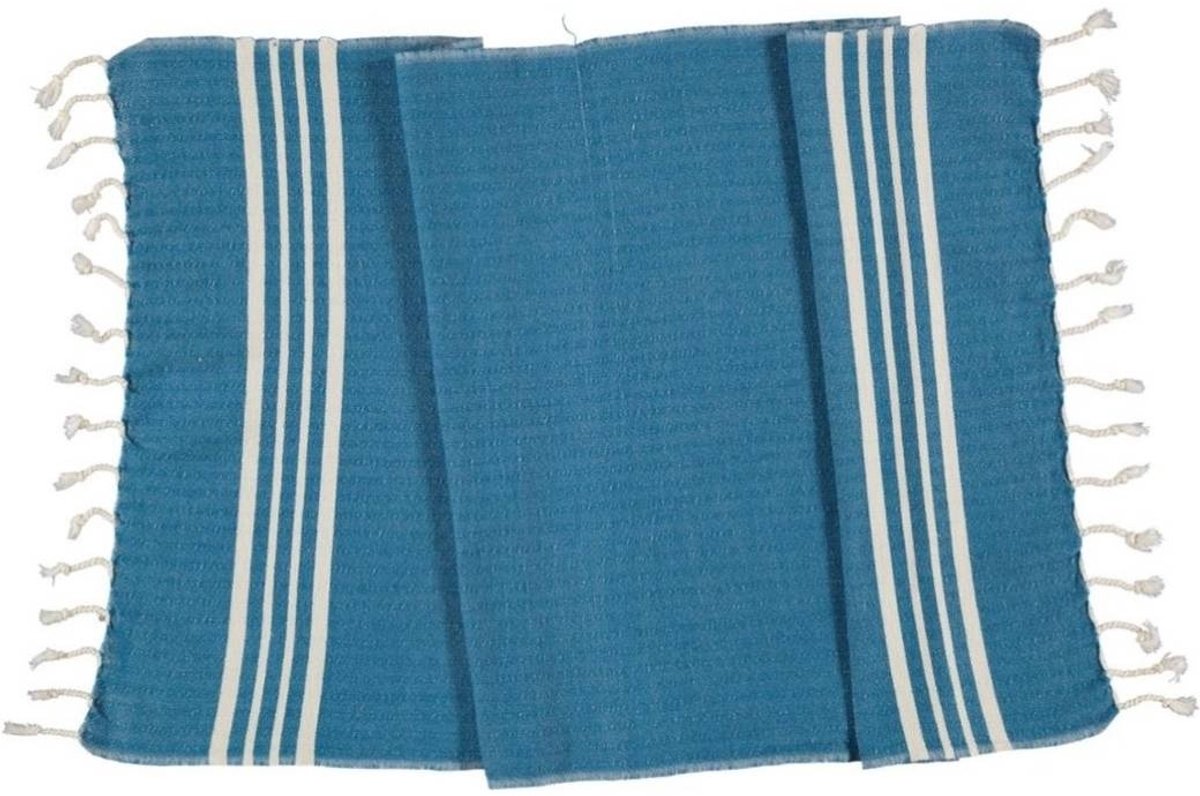 Lalay Kleine Hamamdoek Krem Sultan Petrol Blue 100x50cm - petrol blue - 100 - 50 - dunne katoenen handdoek - sneldrogende saunahanddoek (niet geschikt als lendendoek)