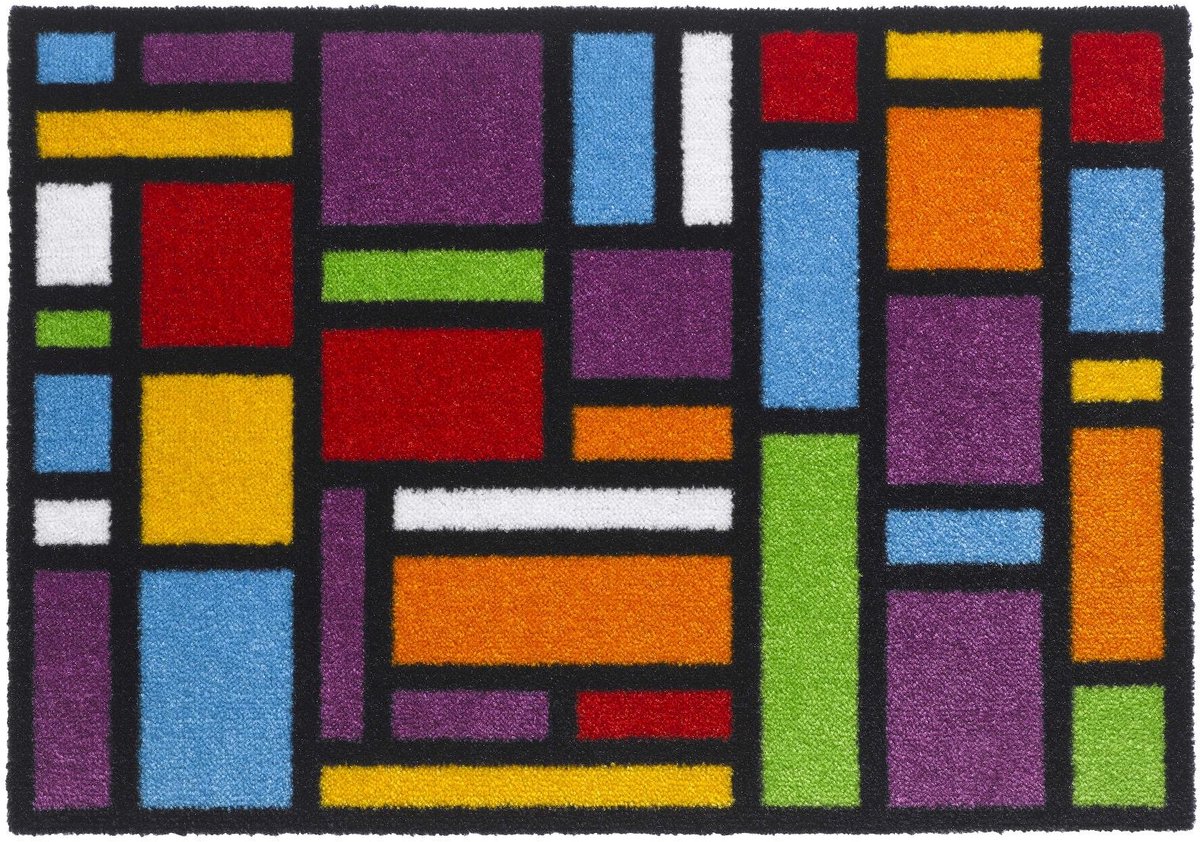 123deurmatten.nl Schoonloopmat Art - 50x70cm - Kleurrijk - Deurmat - Multi - Wasbaar - Design deurmat