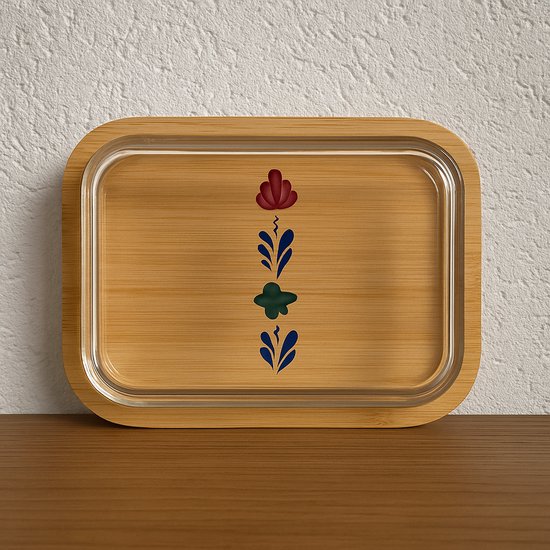 Botervloot met Glazen Deksel - Houten Boterschaal voor Keuken en Tafel Botervloot met Glazen Deksel - Houten Boterschaal voor Keuken en Tafel