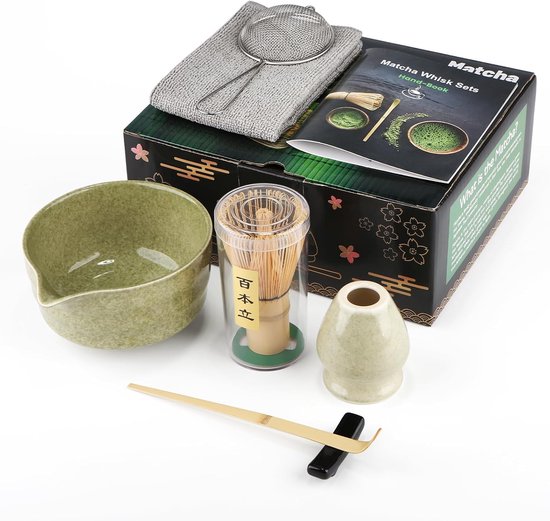 Matcha Set-Set Van 7-matcha Starterkit-matcha Klopper-De Perfecte Set Voor Traditionele Matcha Bamboe Mooi Verpakt