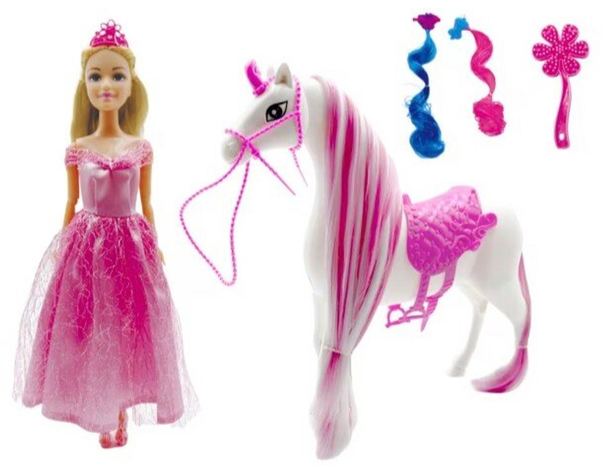 Prinsessenpop Roze met Paard