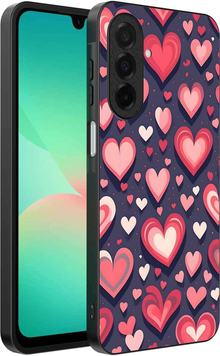 Smartphonica Telefoonhoesje Geschikt voor Samsung Galaxy A26 met Hartjes Opdruk - TPU Backcover Case With Heart Design geschikt voor Samsung Galaxy A26