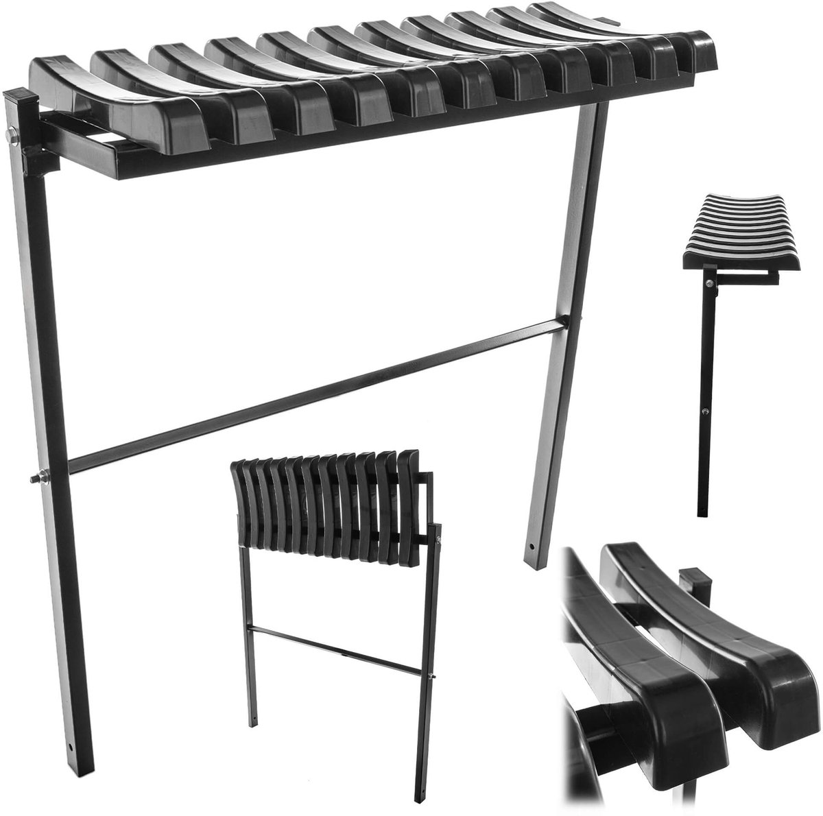 KADAX Friedhofsbank 72,5 cm, tuinbank met inklapbare constructie, ruimtebesparende zitbank voor buiten, bank van staal en kunststof voor tuin en begraafplaats