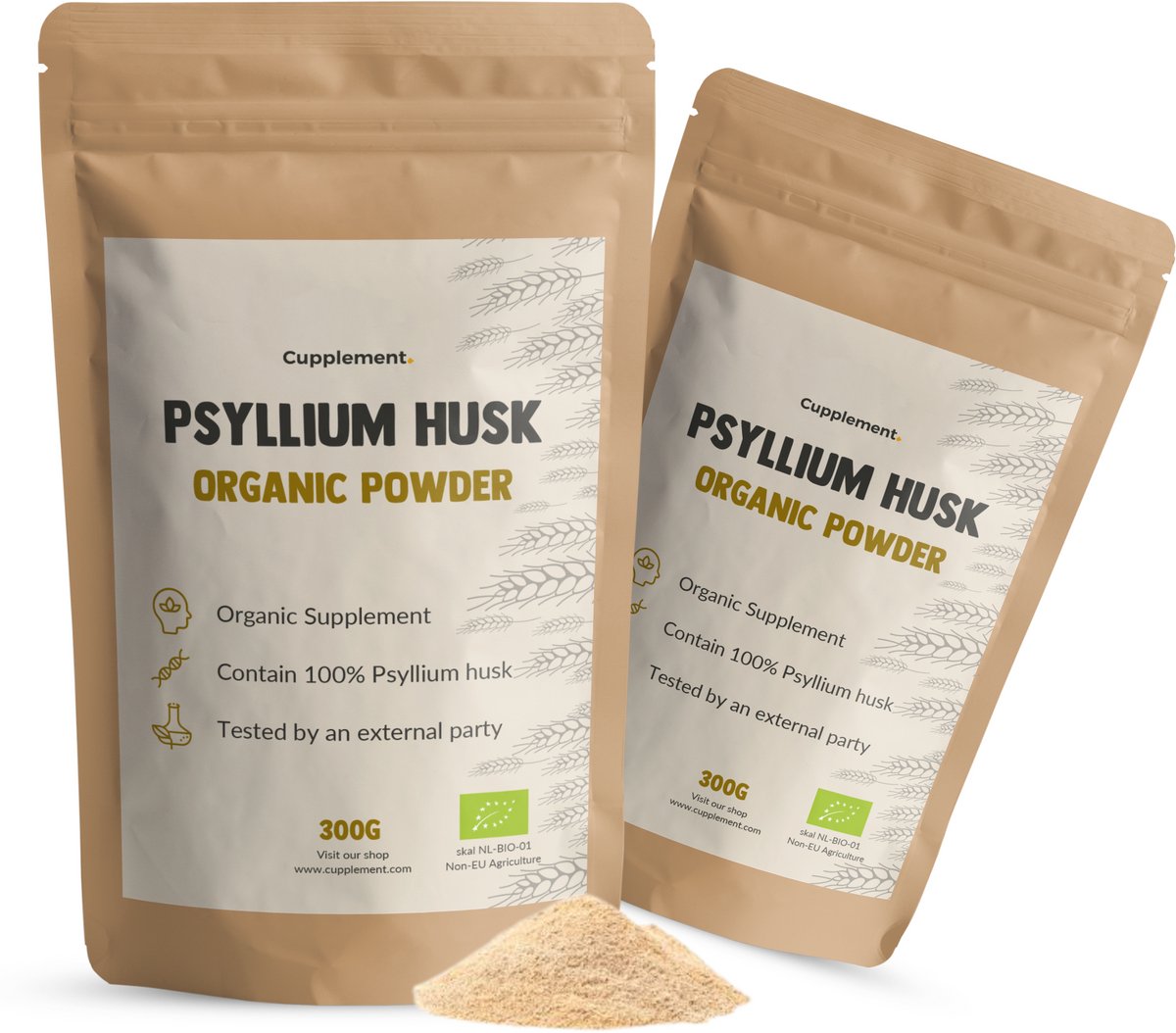 Goedkoopste Cupplement Psylliumvezels Poeder 300 Gram – Biologisch Vlozaad – Spijsvertering, Darmgezondheid & Detox – Zonder Toevoegingen – Laboratoriumgetest – Past Door Brievenbus – Geen Capsules of Tabletten – Superfood Vezel Supplement – 50 Dagen 