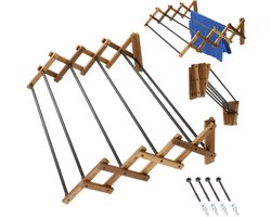 Opvouwbaar droogrek - uittrekbaar staand droogrek, trekharmonica wasrek, staand wasrek, inklapbaar torenwasrek (63,5 x 85 cm wand)