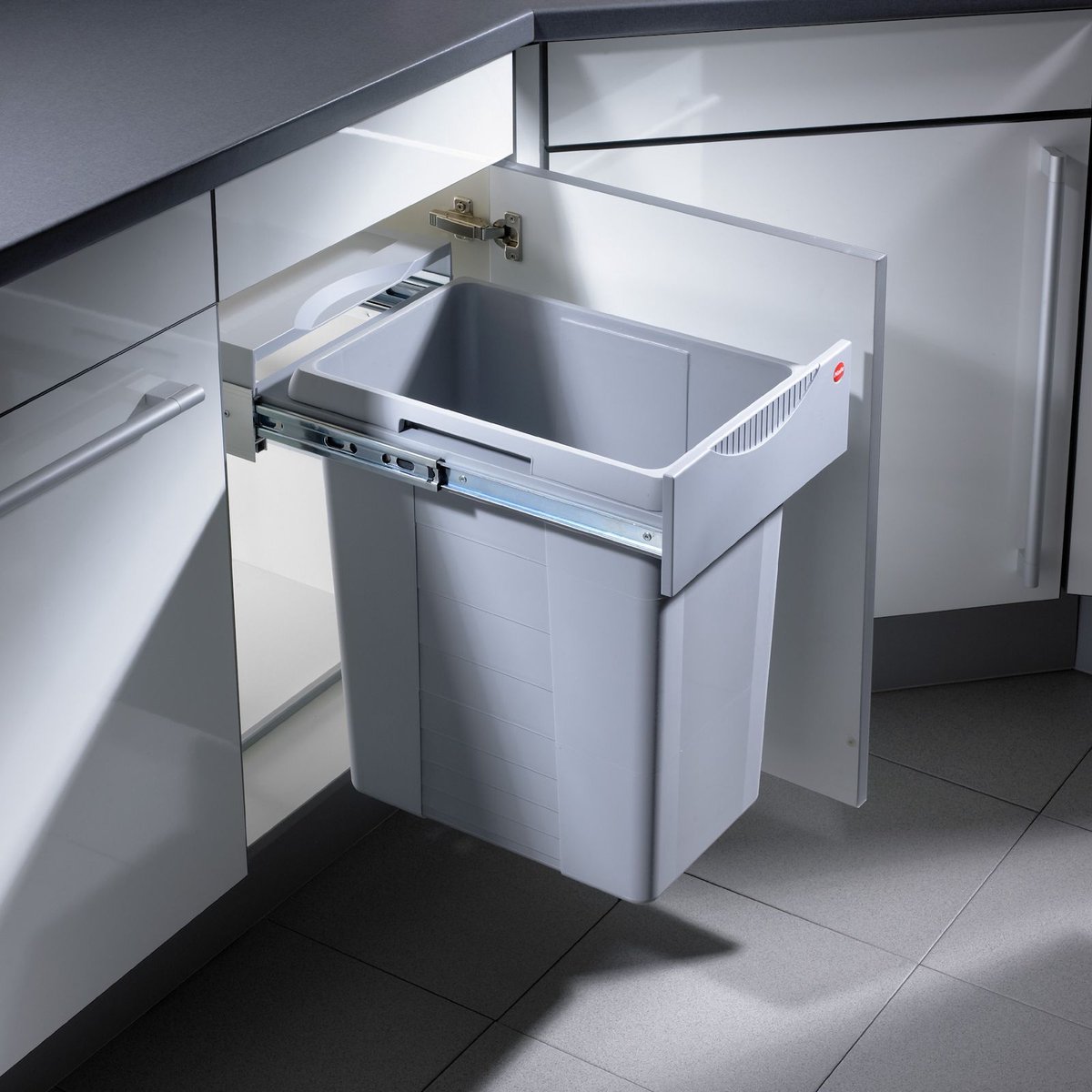 Hailo Easy-Cargo Inbouw Prullenbak - 40 l - Grijs