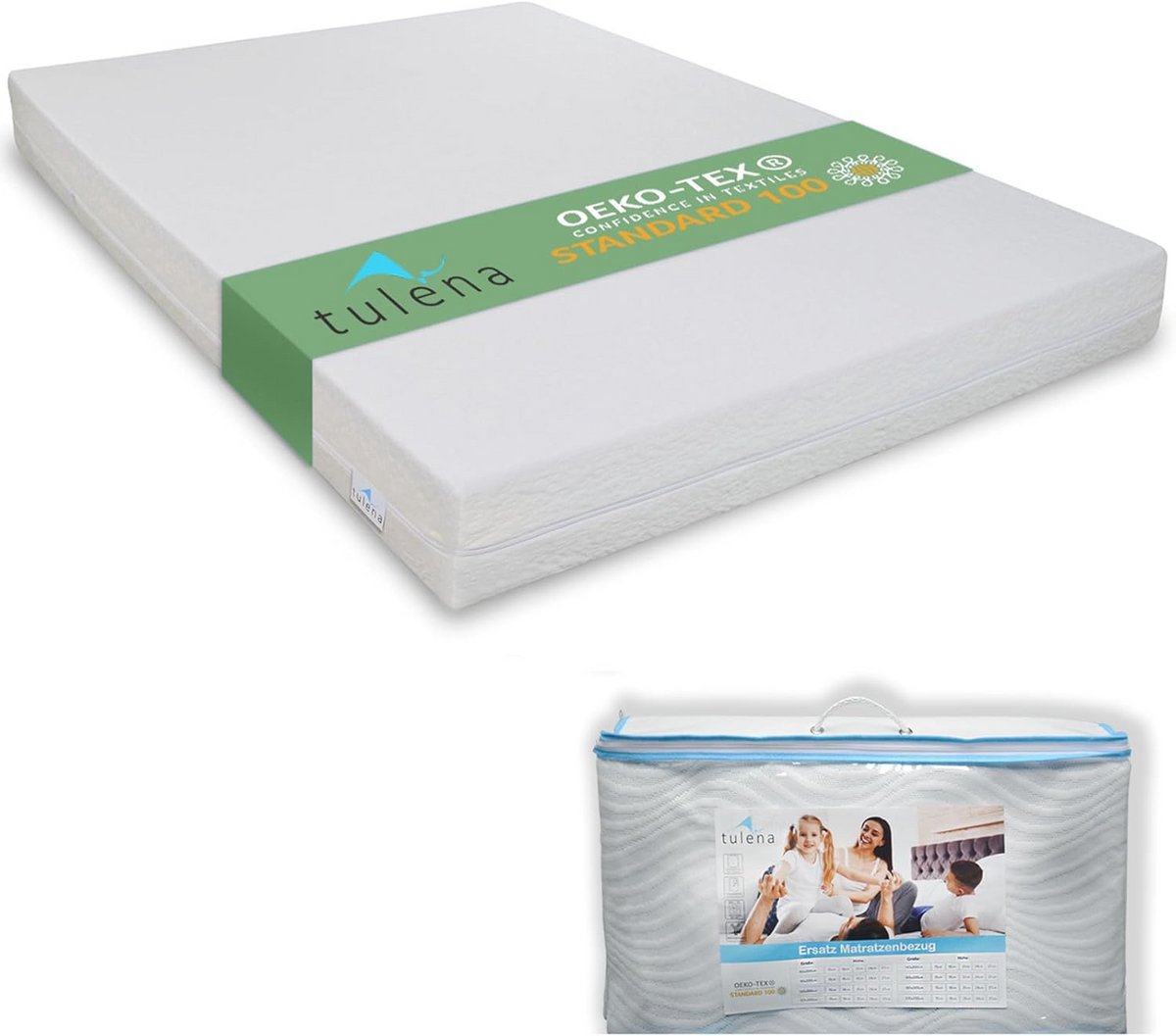 Witte Matrasovertrek 90 x 200 cm | Ademend & Wasbaar | 27 cm Hoog | Oeko-Tex Gecertificeerd