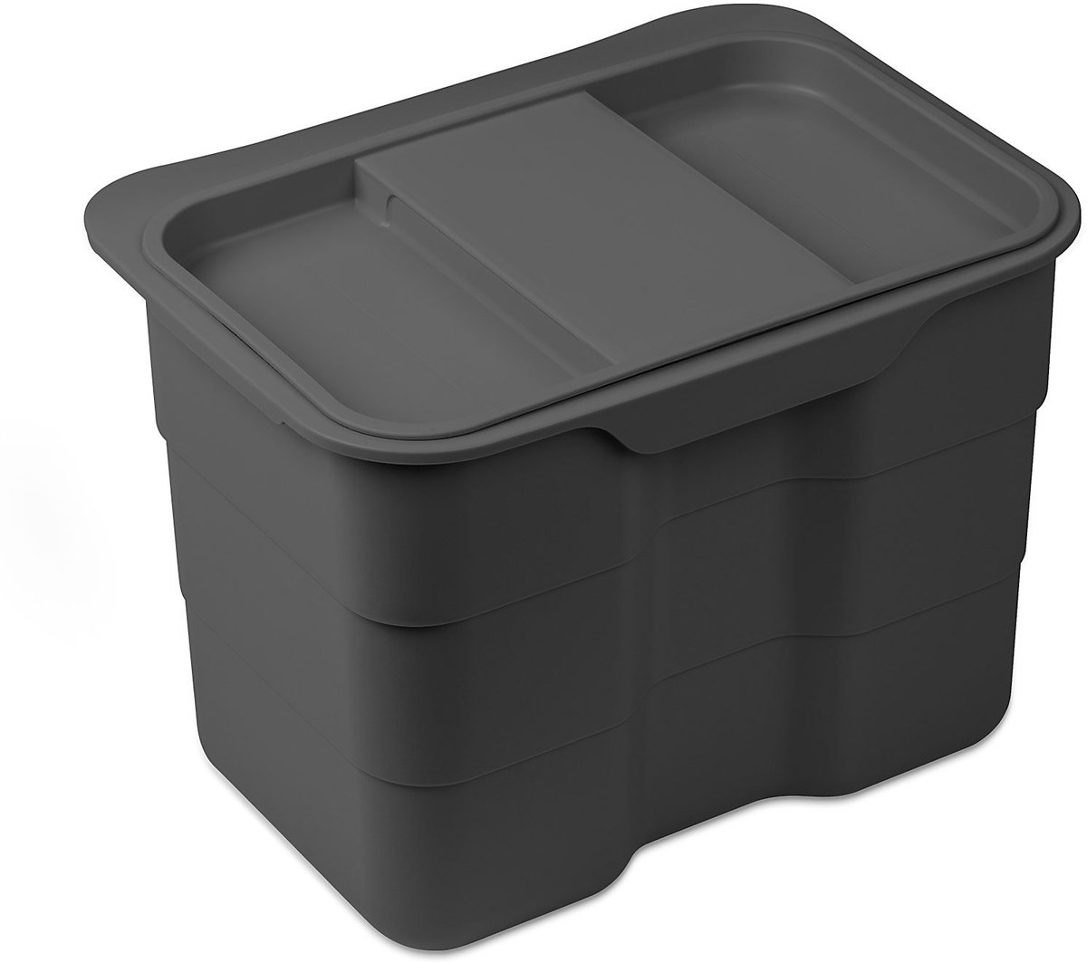 ESSENZA BIOBIN - Afvalbak met deksel - 4,2 liter - ANTRACIET - Kunststof - EASY CLEAN - voor op het aanrecht