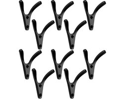 SOTECH 10 stuks Dubbele haken VOLT zwart mat 77 x 68 x 30 mm jashaken uit de BlackLine collectie
