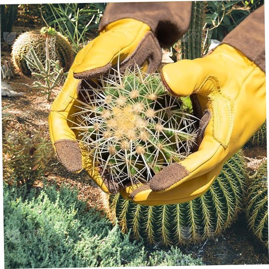 Tuinhandschoenen dames-1 paar Tuinhandschoenen-Rundleer - beschermt handen en armen-18" tuinhandschoenen - voor mannen en vrouwen van Merkloos	 — afbeelding 3