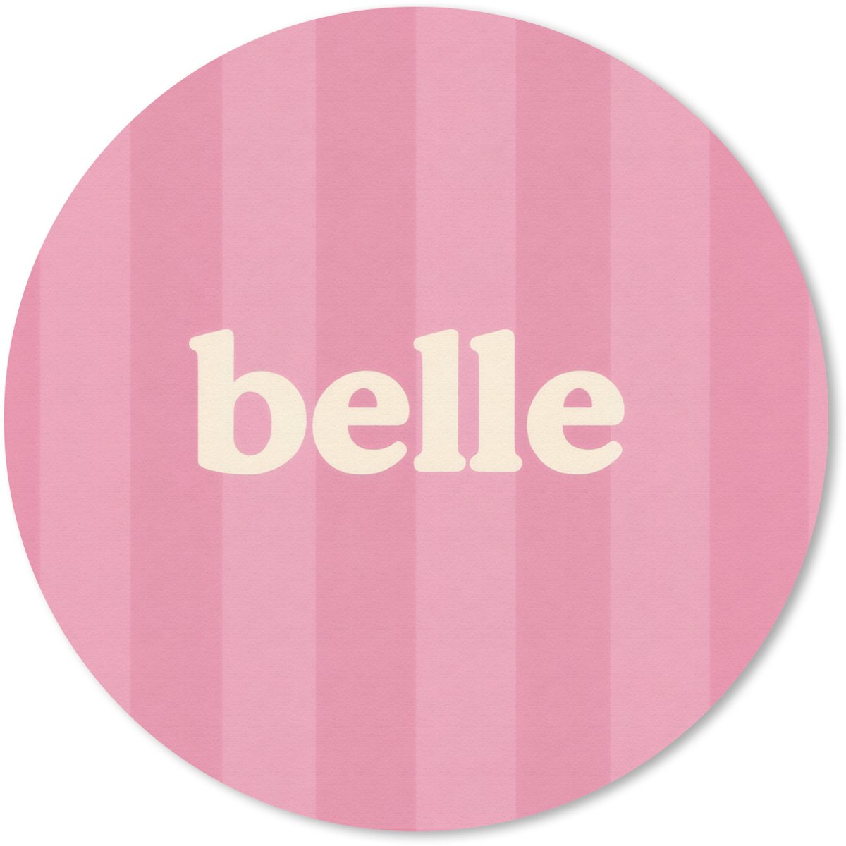 Muismat rond 30x30 cm - Mousepad Roze - Gestreept - Belle - Ronde muismatten