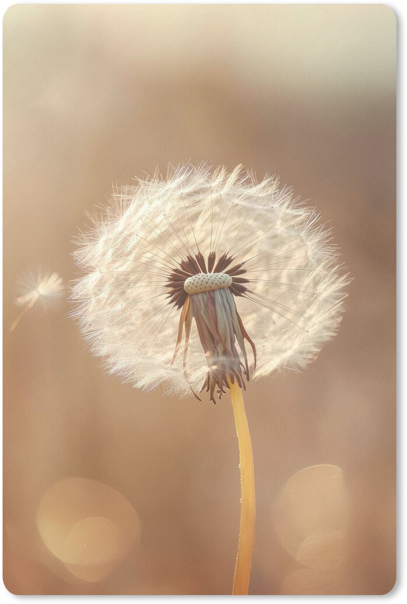 Muismat 18x27 cm - Mousepad Paardenbloem - Beige - Natuur - Bloem - Muismatten