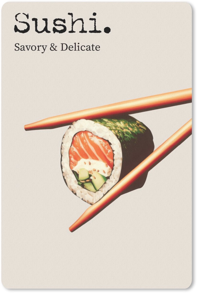 Muismat 18x27 cm - Mousepad Sushi - Zalm - Rijst - Japans - Muismatten