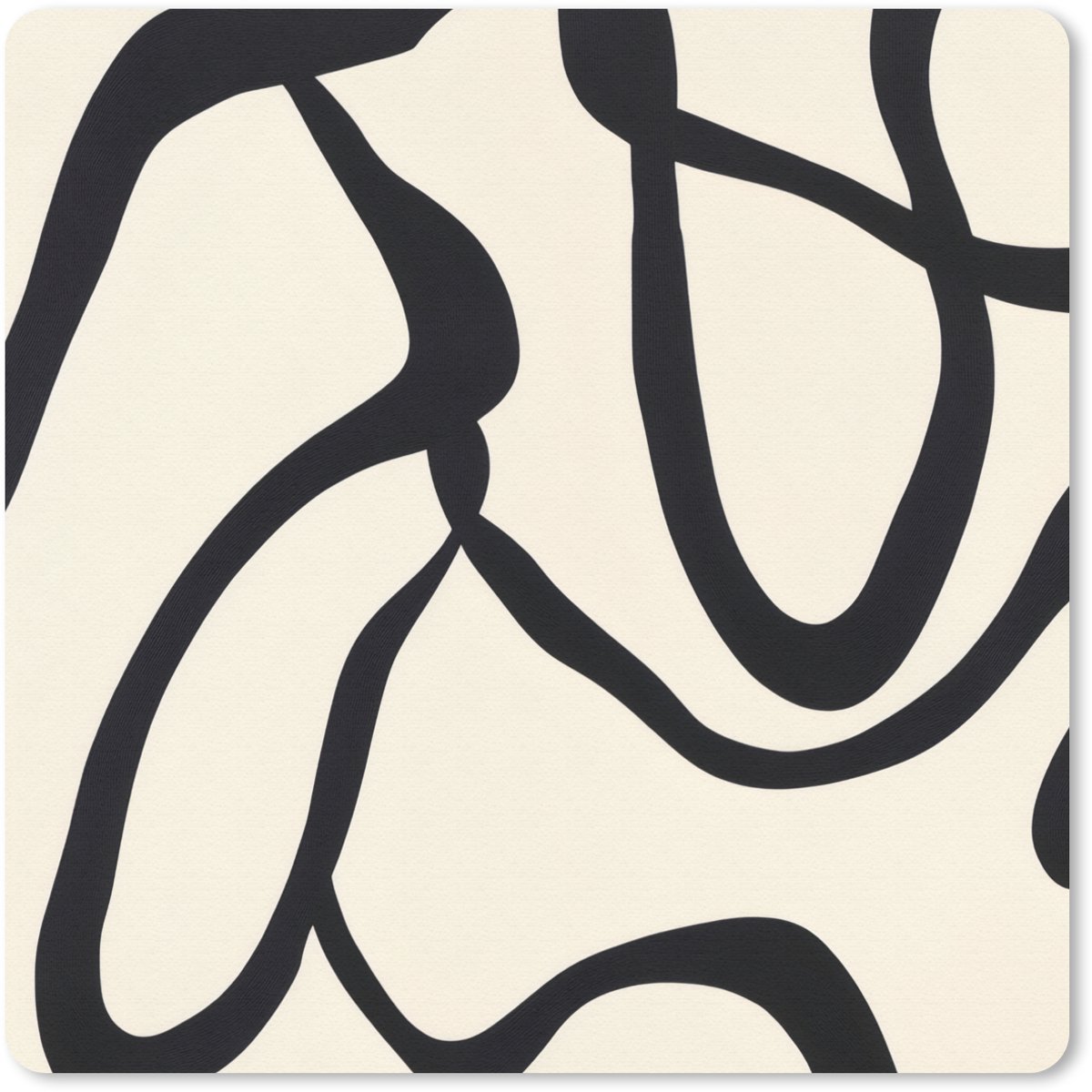 Muismat 30x30 cm - Mousepad Abstract - Lijnen - Modern - Beige - Muismatten