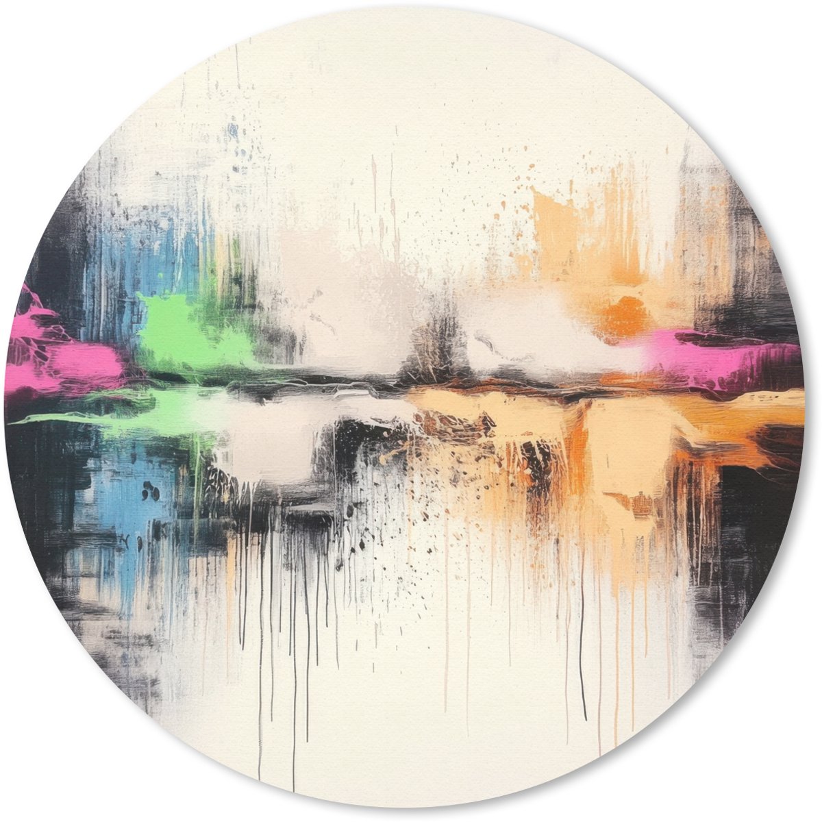 Muismat rond 30x30 cm - Mousepad Abstract - Kleurexplosie - Landschap - Ronde muismatten
