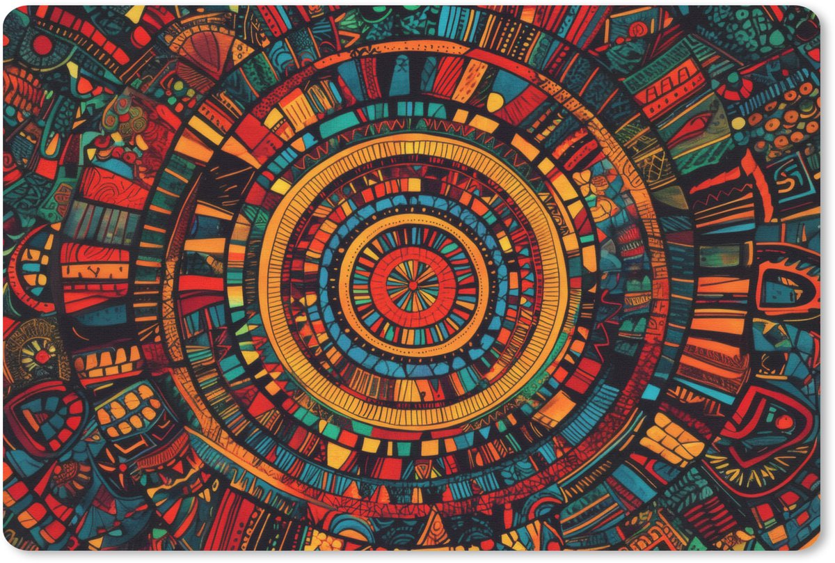 Muismat 27x18 cm - Mousepad Mandala - Cirkels - Patronen - Muismatten