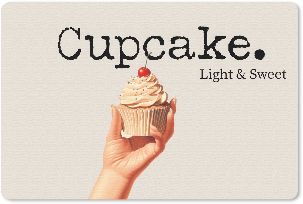 Muismat 27x18 cm - Mousepad Cupcake - Zoet - Kers - Muismatten