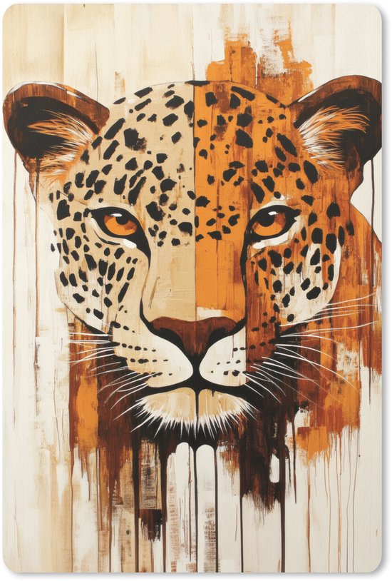 Muismat 18x27 cm - Mousepad Luipaard - Symmetrisch - Strepen - Muismatten