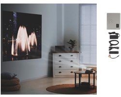 Fameilleur Beamer Prime – 6600 Lumen – 1080P Full HD Wifi Projector met Krachtige Ingebouwde Speaker – Streamen vanaf Telefoon – Mini Beamer voor Thuisbioscoop, Films, Series, Gaming en Presentaties – Geschikt voor iOS en Android – Zwart