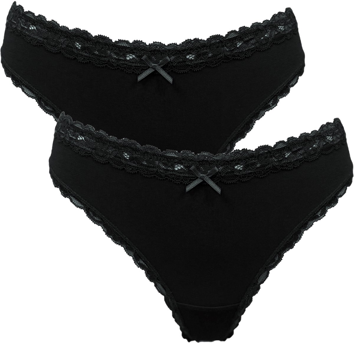 After Eden My Basic Weekend string 2-pack Dames onderbroek - Zwart - Maat L