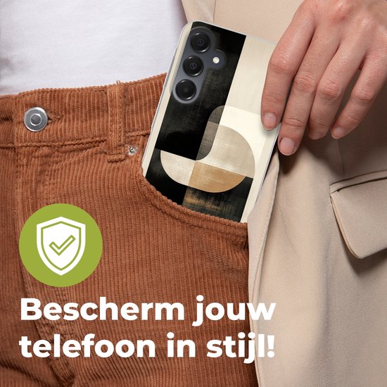 Telefoonhoesje Geschikt voor Samsung Galaxy A16 5G hoesje - Modern - Vierkant - Vormen - Siliconen Telefoonhoesje Telefoonhoesje