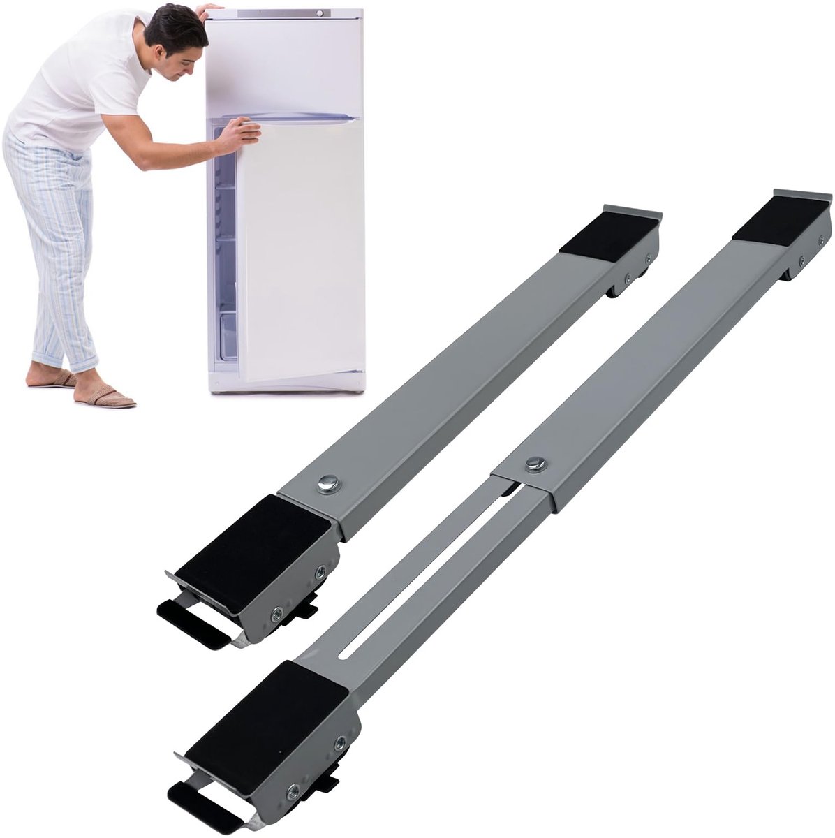 Ibenzoa® Verstelbare Meubelroller voor Zware Apparaten tot 300 kg met 24 Wielen