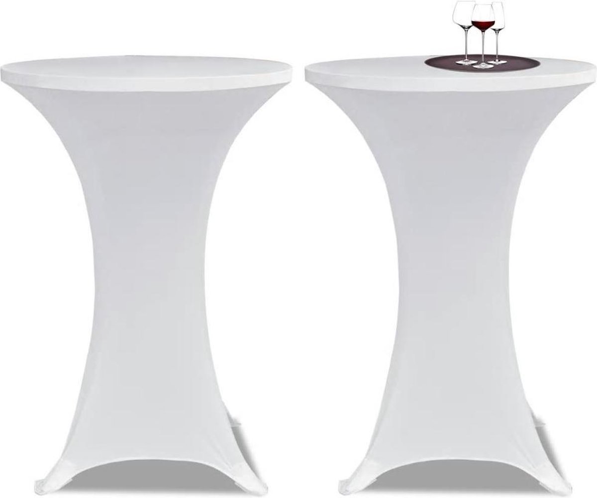 vidaXL Statafelhoes - Stretch - Ø60cm - Wit - (2 - stuks)