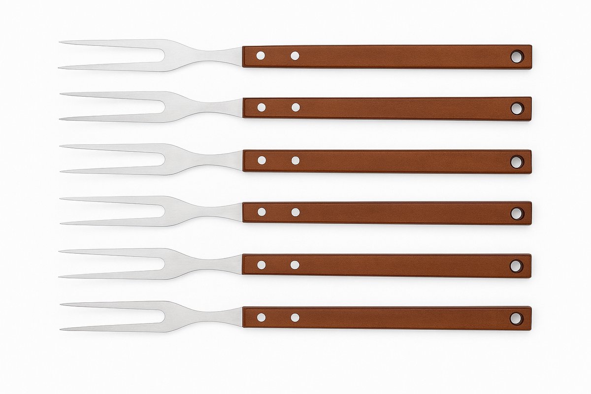 Michelino barbecue grillvork - 42 cm - 6 stuks - bbq gereedschap