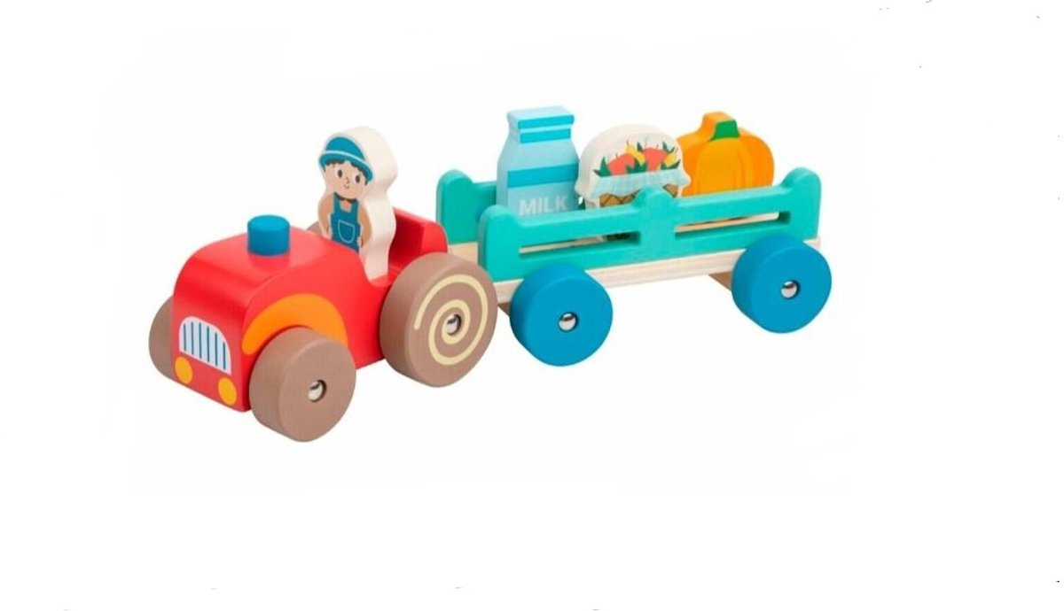 Playing Kids Houten Tractorset